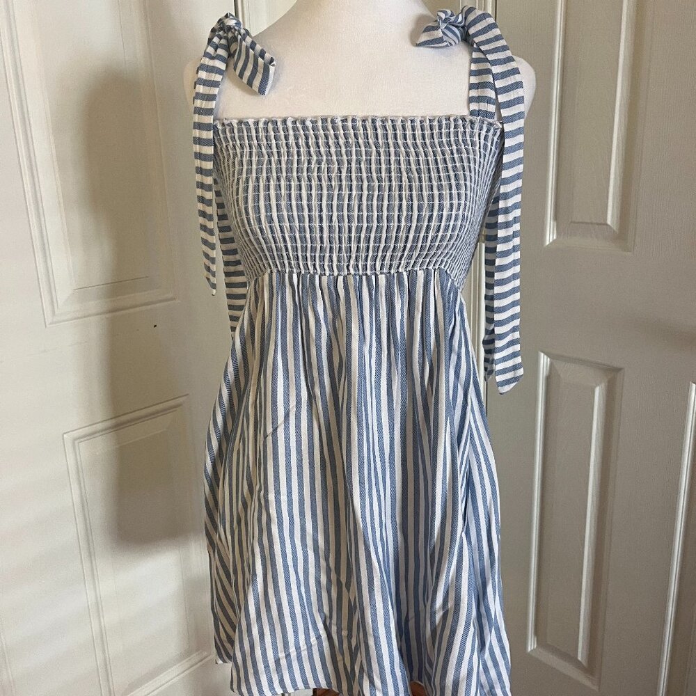 Striped Dress with Smocking